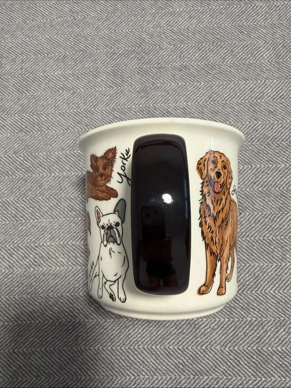 New! Corona Ceramic Dog Portrait Mug in Cream with Brown Accents